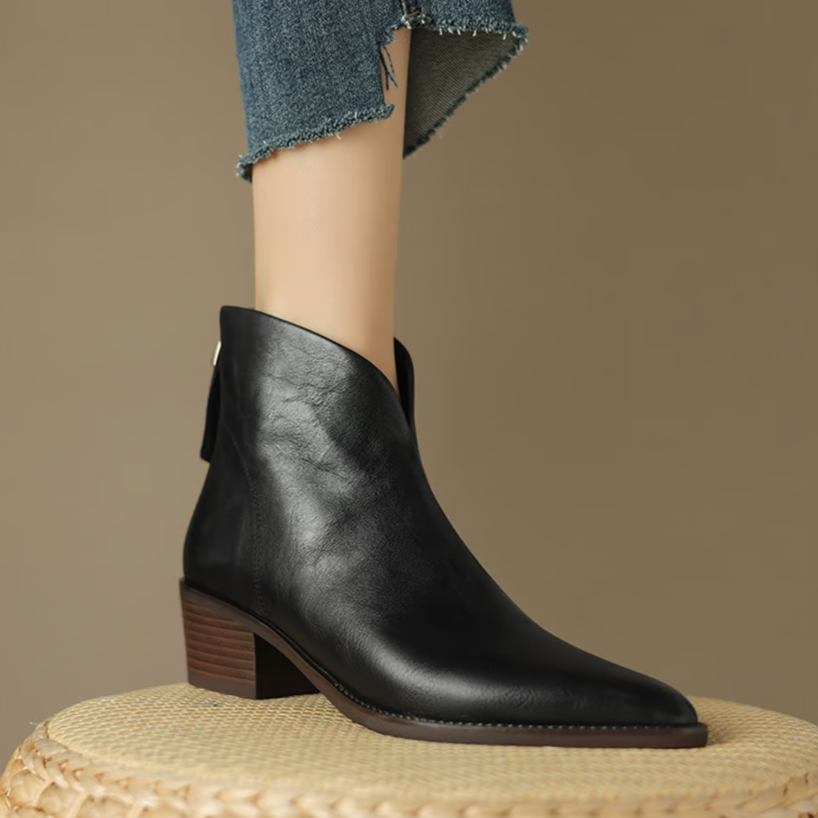 Carmelle – Low Heel Luxury Ankle Boots