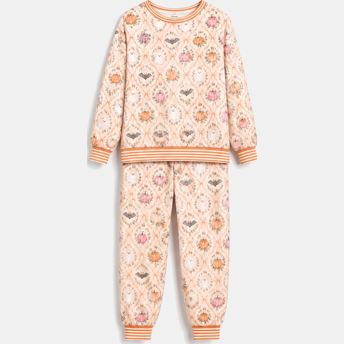 Women's Halloween Print Pajama Sets Long Sleeve Jogger Lounge Set
