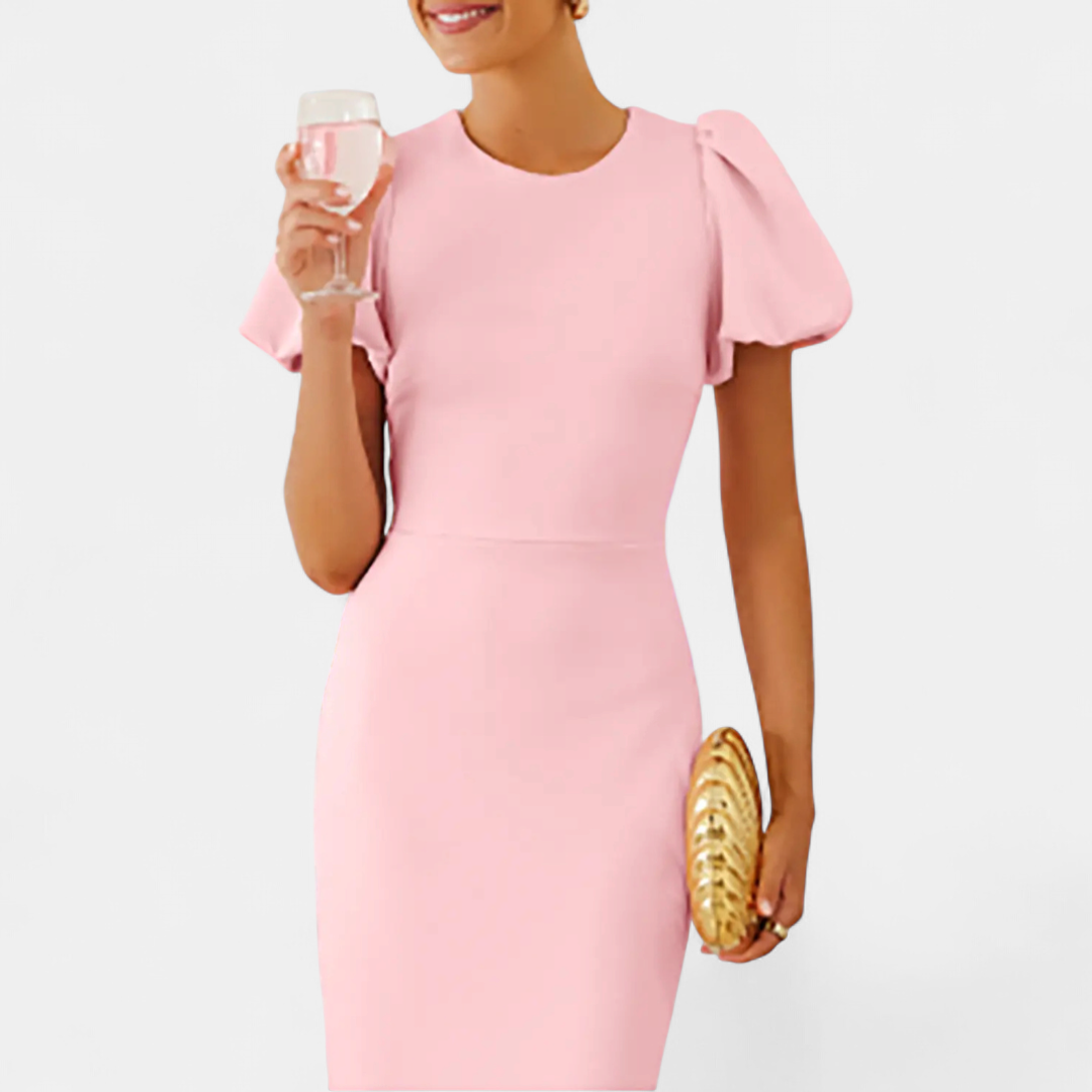 COSETTE™ – Puff Sleeve Bodycon Midi Dress