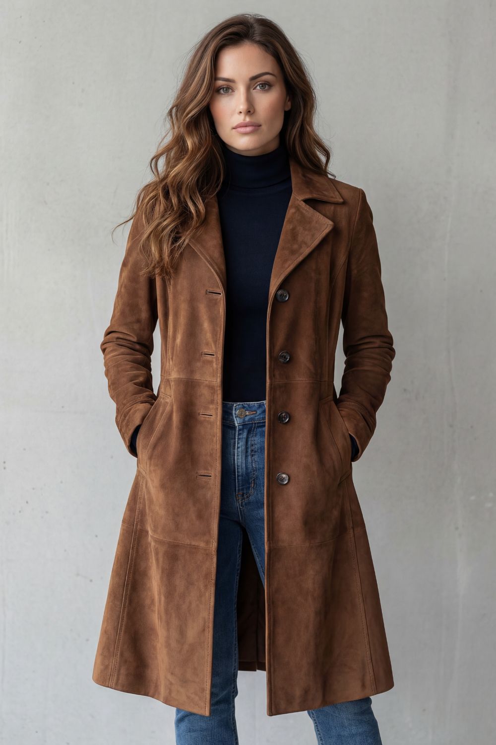 Lisa | Vintage Suede Finish – Long Coat
