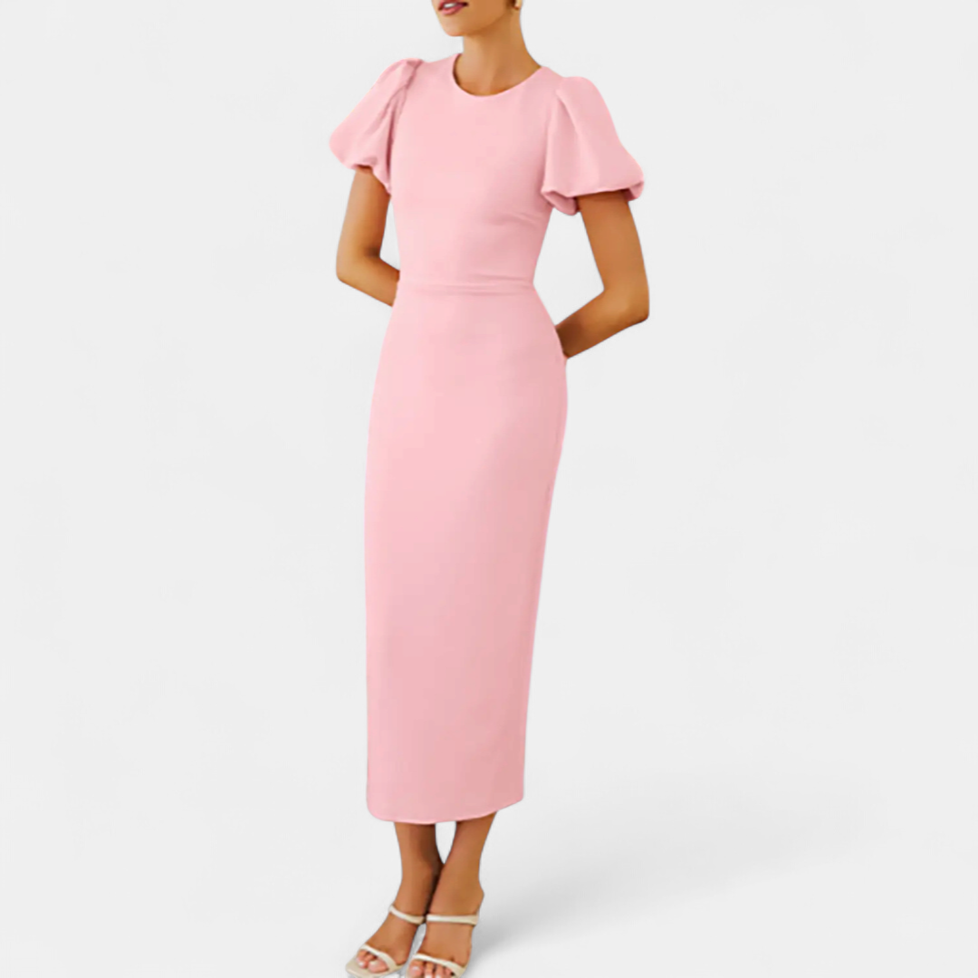 COSETTE™ – Puff Sleeve Bodycon Midi Dress