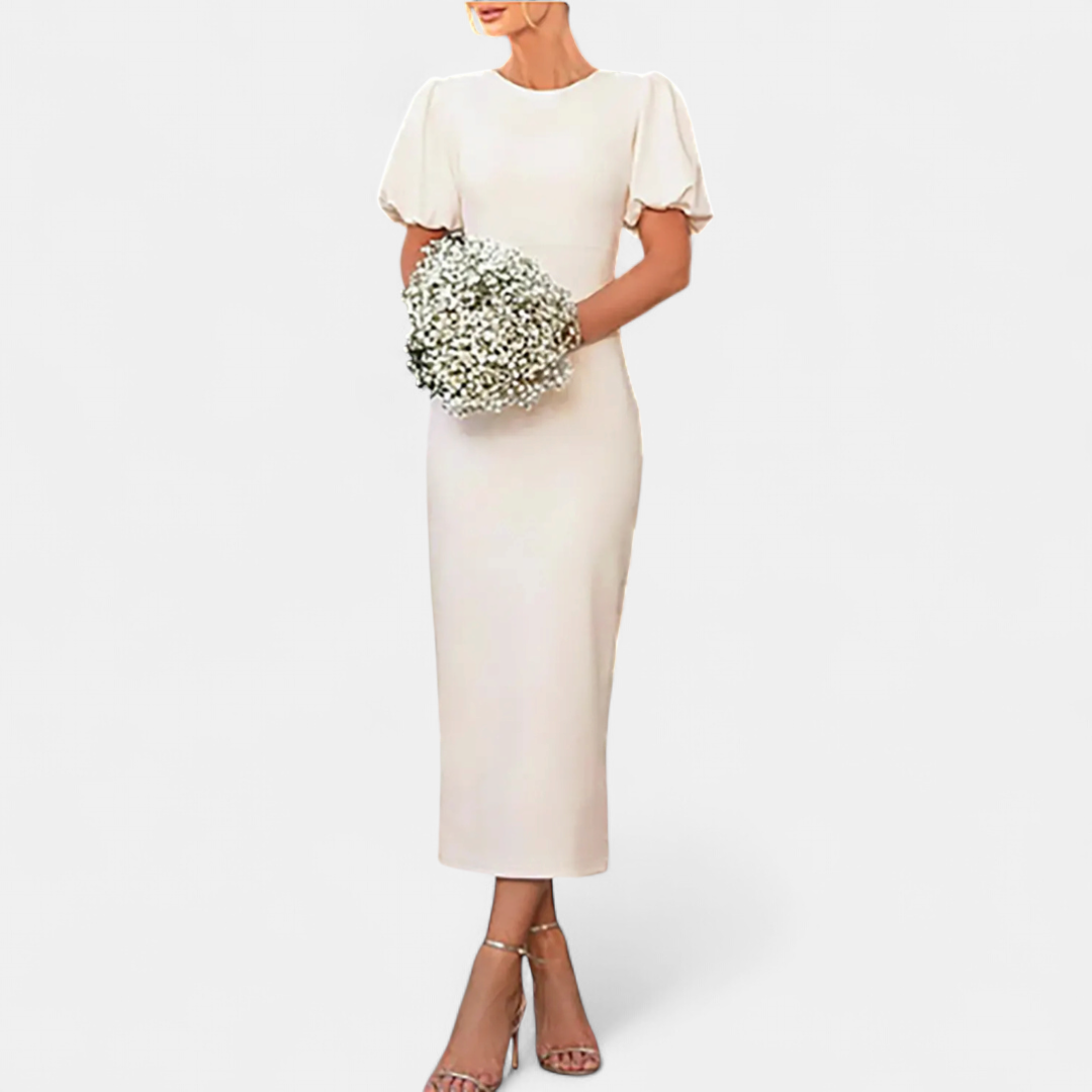 COSETTE™ – Puff Sleeve Bodycon Midi Dress