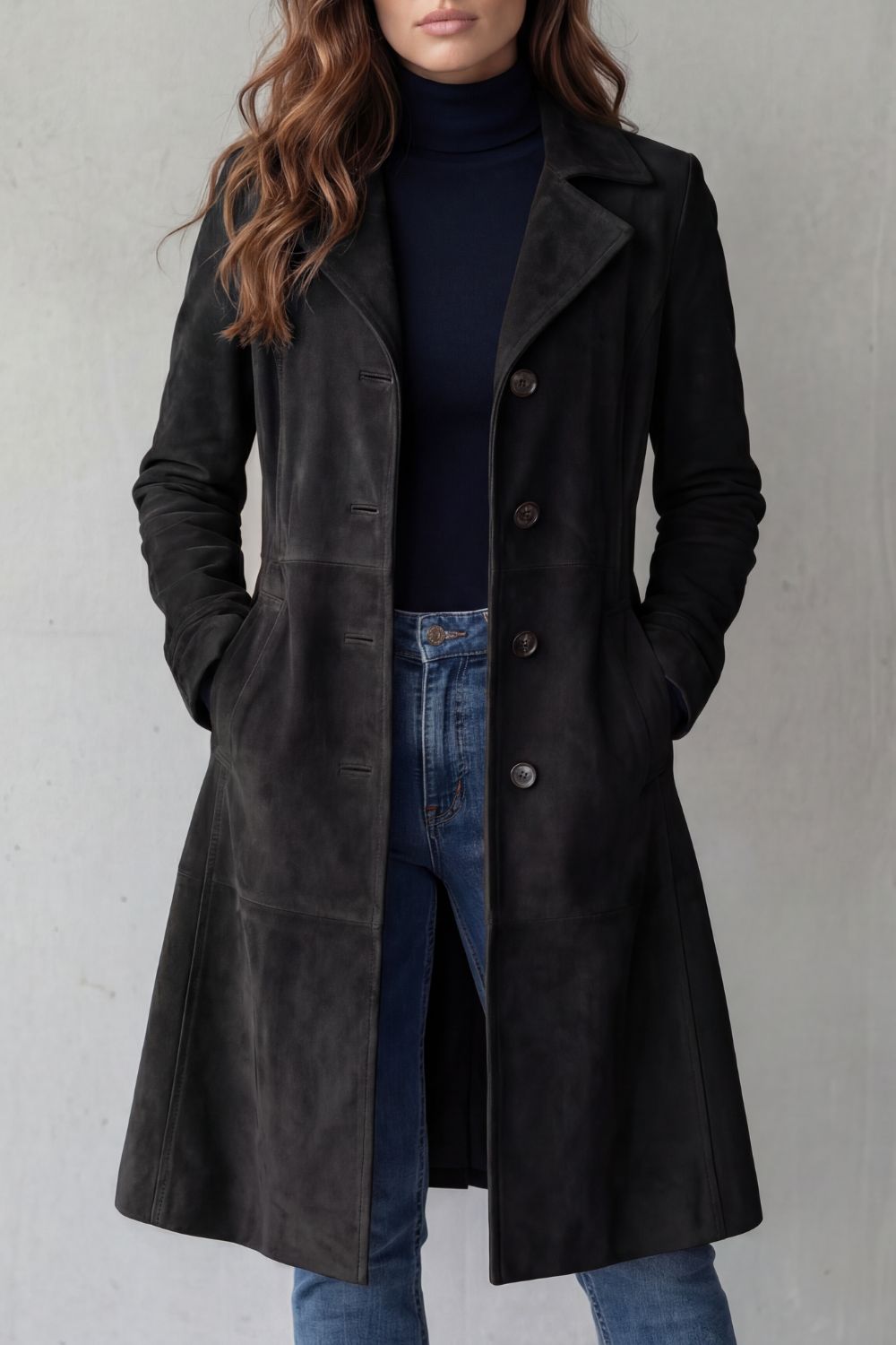 Lisa | Vintage Suede Finish – Long Coat