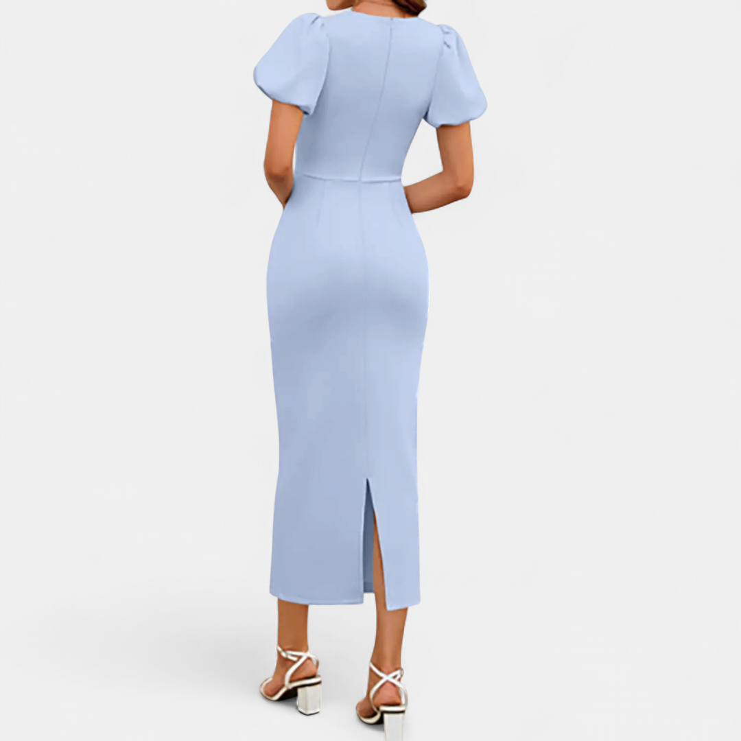 COSETTE™ – Puff Sleeve Bodycon Midi Dress