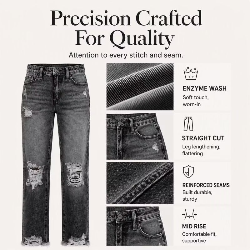 Madison - Distressed Vintage Denim Jeans