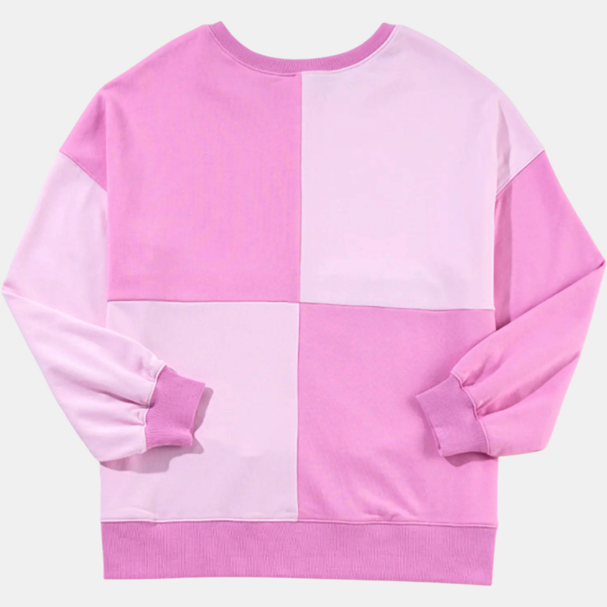 Women's Oversized Half Button Placket Colour Block Sweatshirt