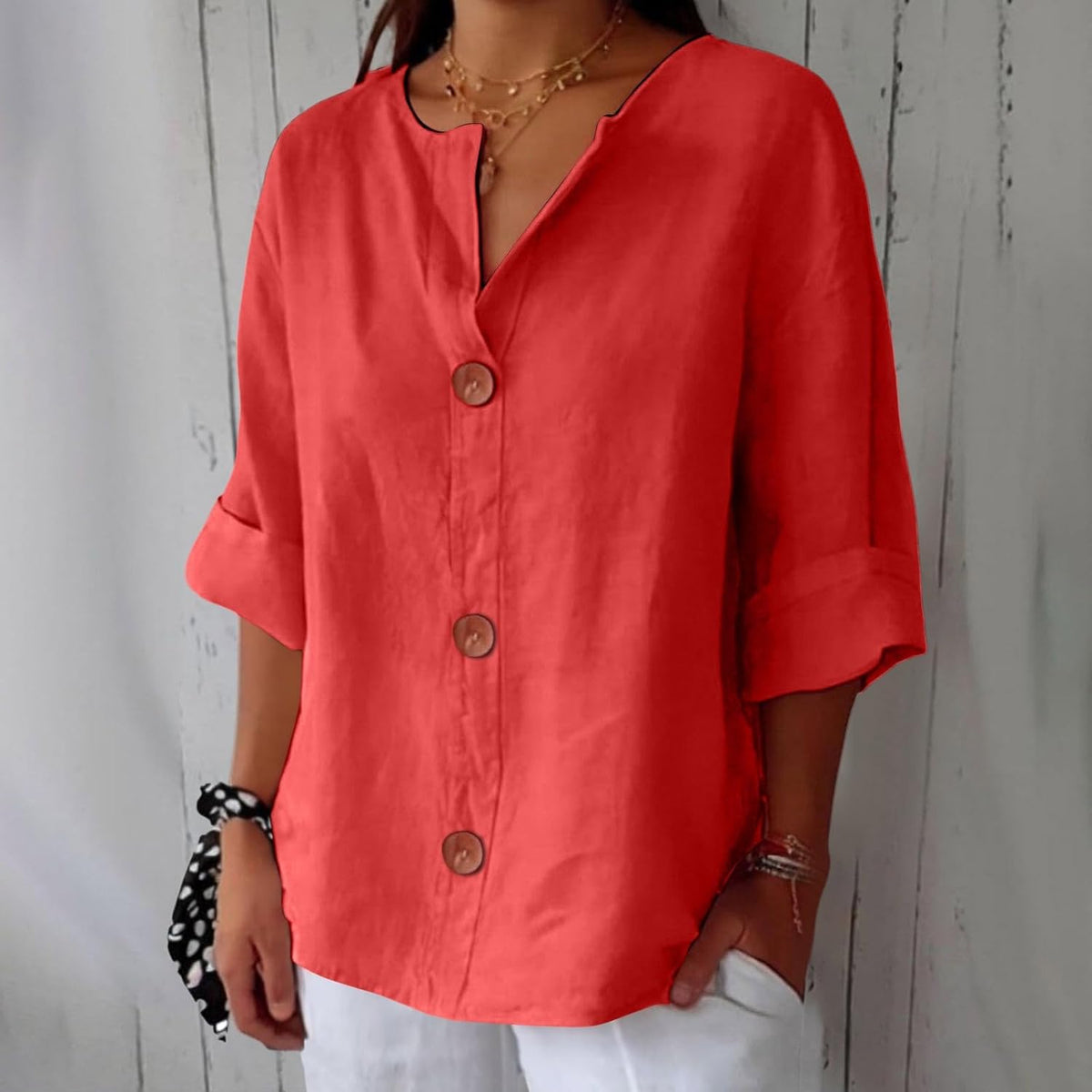 Nara – Relaxed Linen Blouse for Timeless Elegance