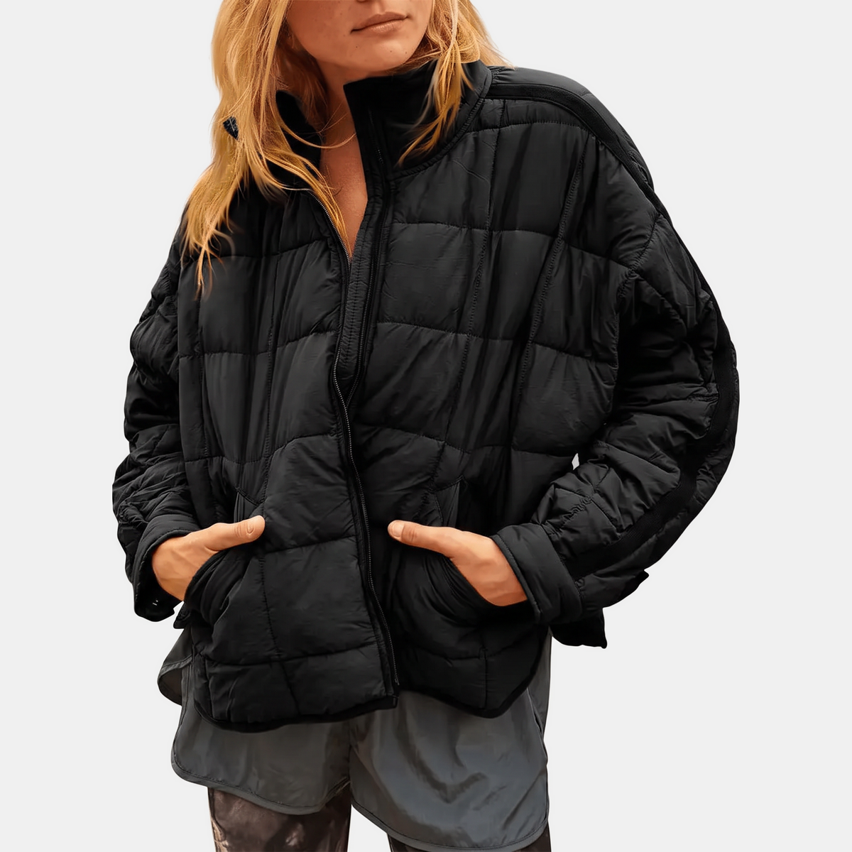 Women's Quilted Puffer Jacket Lightweight Zip Up Padded Coat
