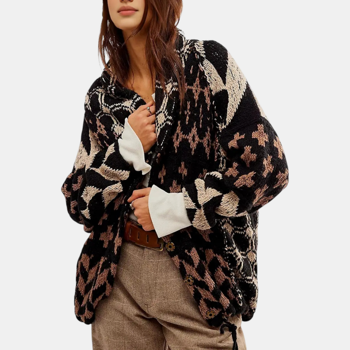 Women's Oversized Button Front Knit Cardigan Sweater