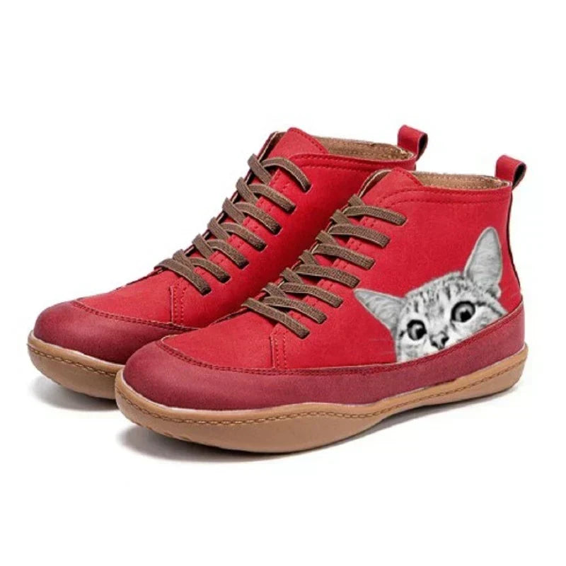 Rhiana – Leather Ankle Boots for Cat Lovers