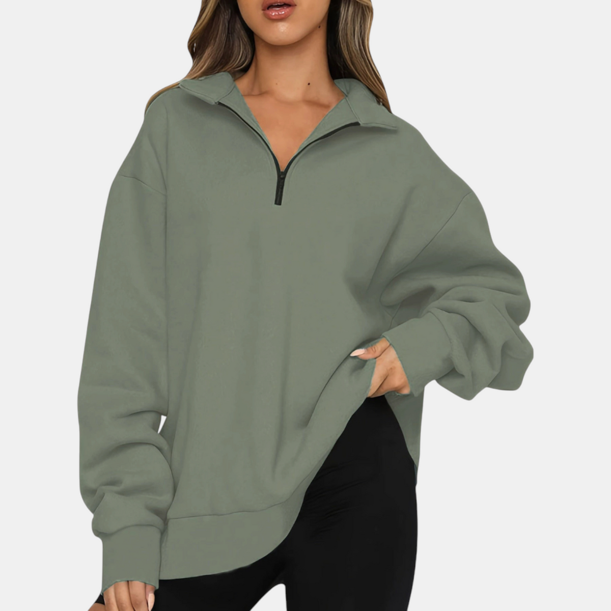 Women's Half Zip Oversized Hoodie Pullover Sweatshirt