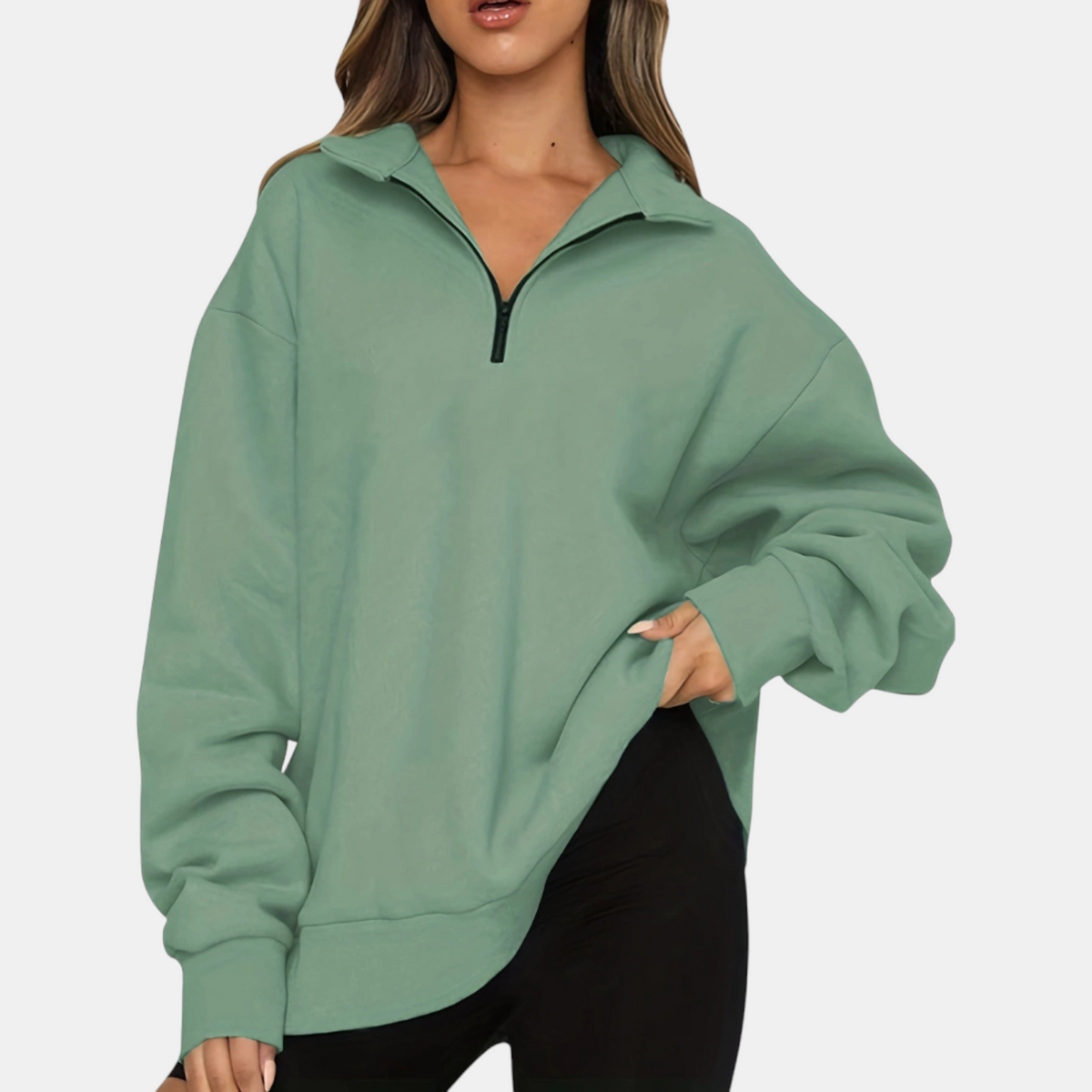 Women's Half Zip Oversized Hoodie Pullover Sweatshirt