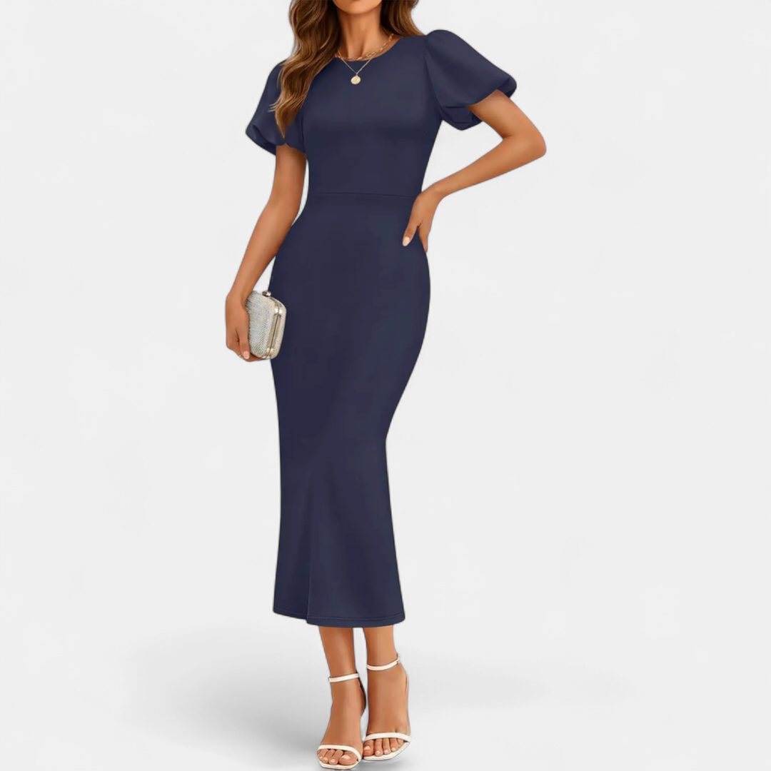 COSETTE™ – Puff Sleeve Bodycon Midi Dress