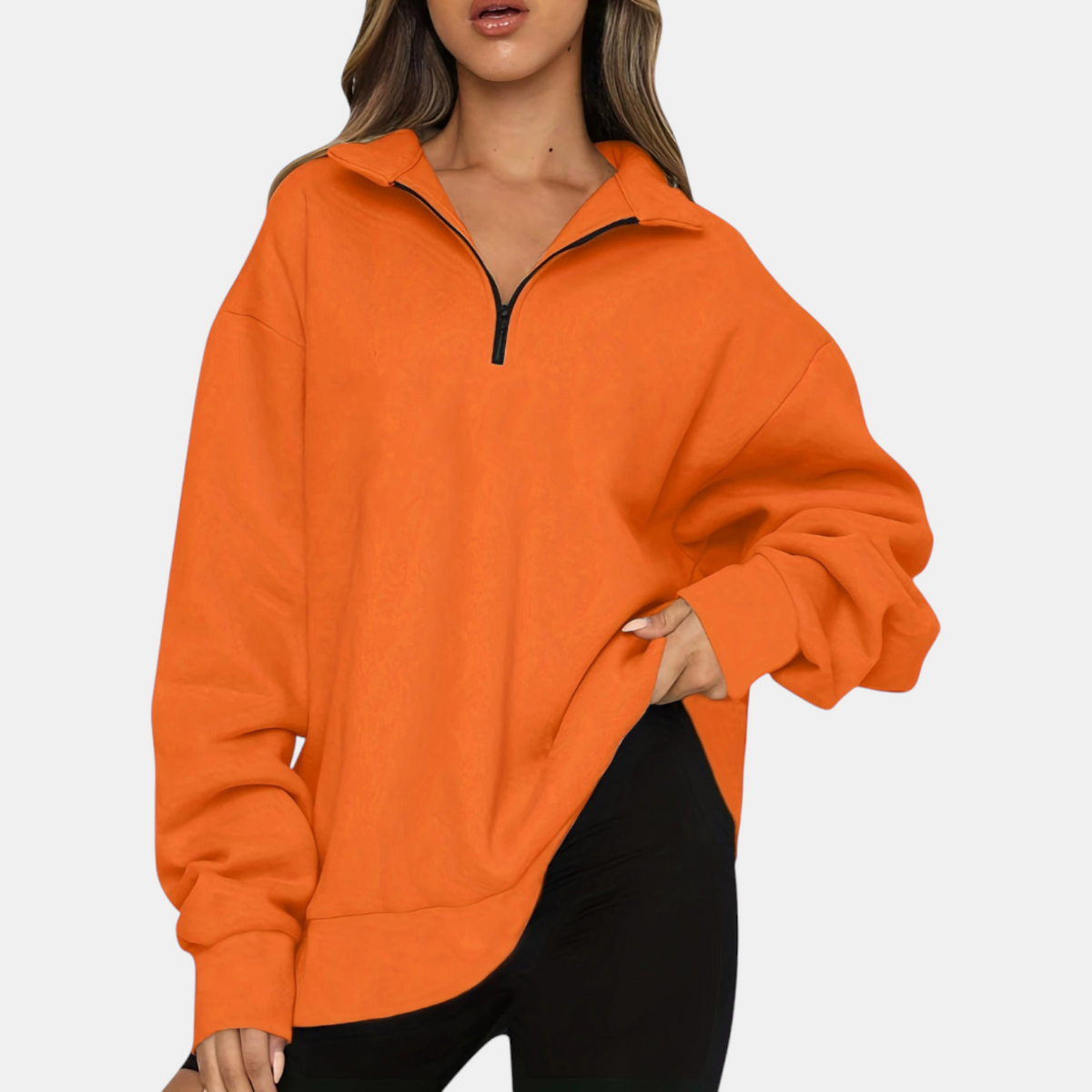 Women's Half Zip Oversized Hoodie Pullover Sweatshirt