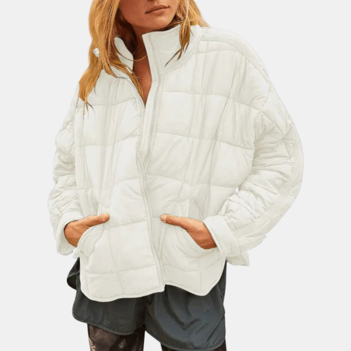 Women's Quilted Puffer Jacket Lightweight Zip Up Padded Coat