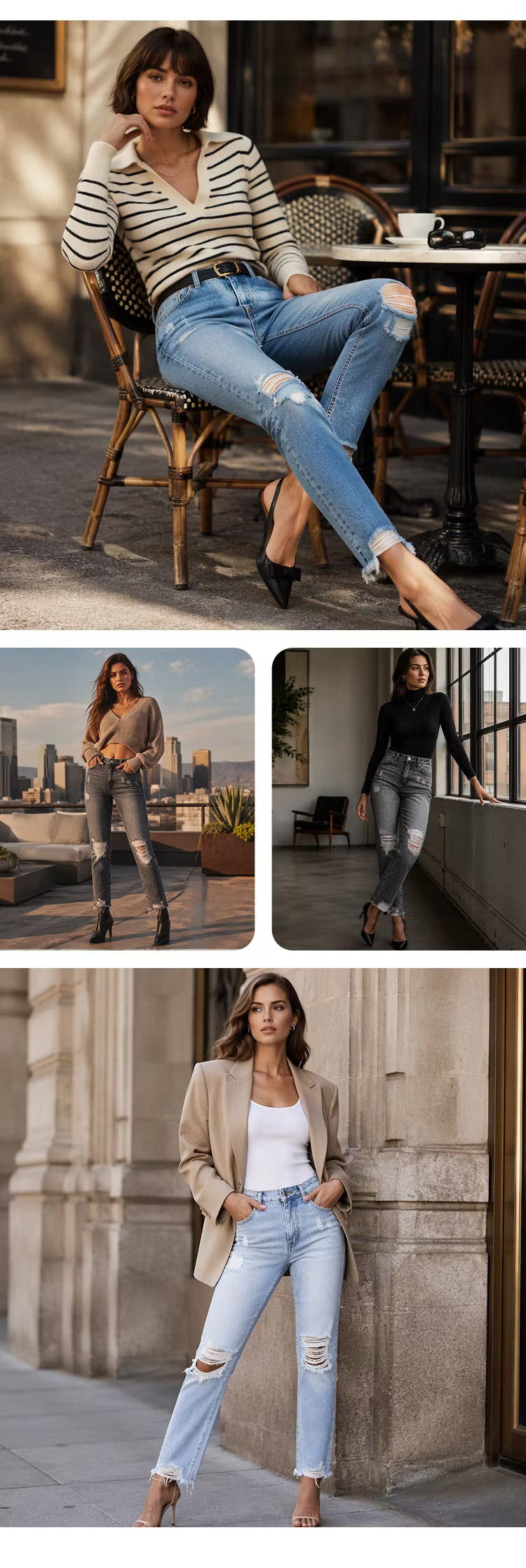 Madison - Distressed Vintage Denim Jeans