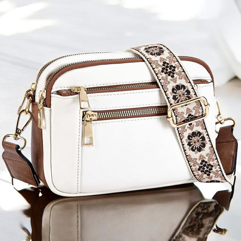 Emmie – Refined Leather Shoulder Bag with Compartments