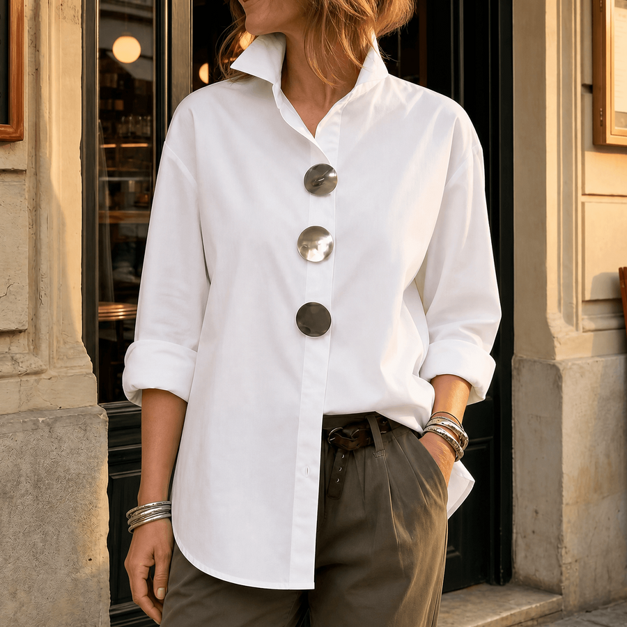 Malani - Asymmetric Statement Button Blouse
